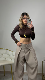 Crop top maniche lughe