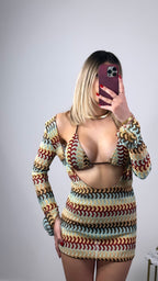 Set Tre Pezzi Bikini Macramè