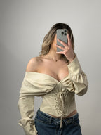 Blusa bustier con stringhe