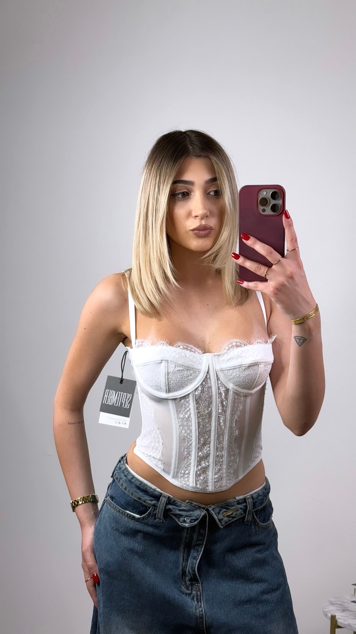 Top corsetto bianco