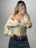 Blusa bustier con stringhe