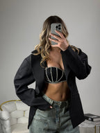 Blazer con maniche a sbuffo