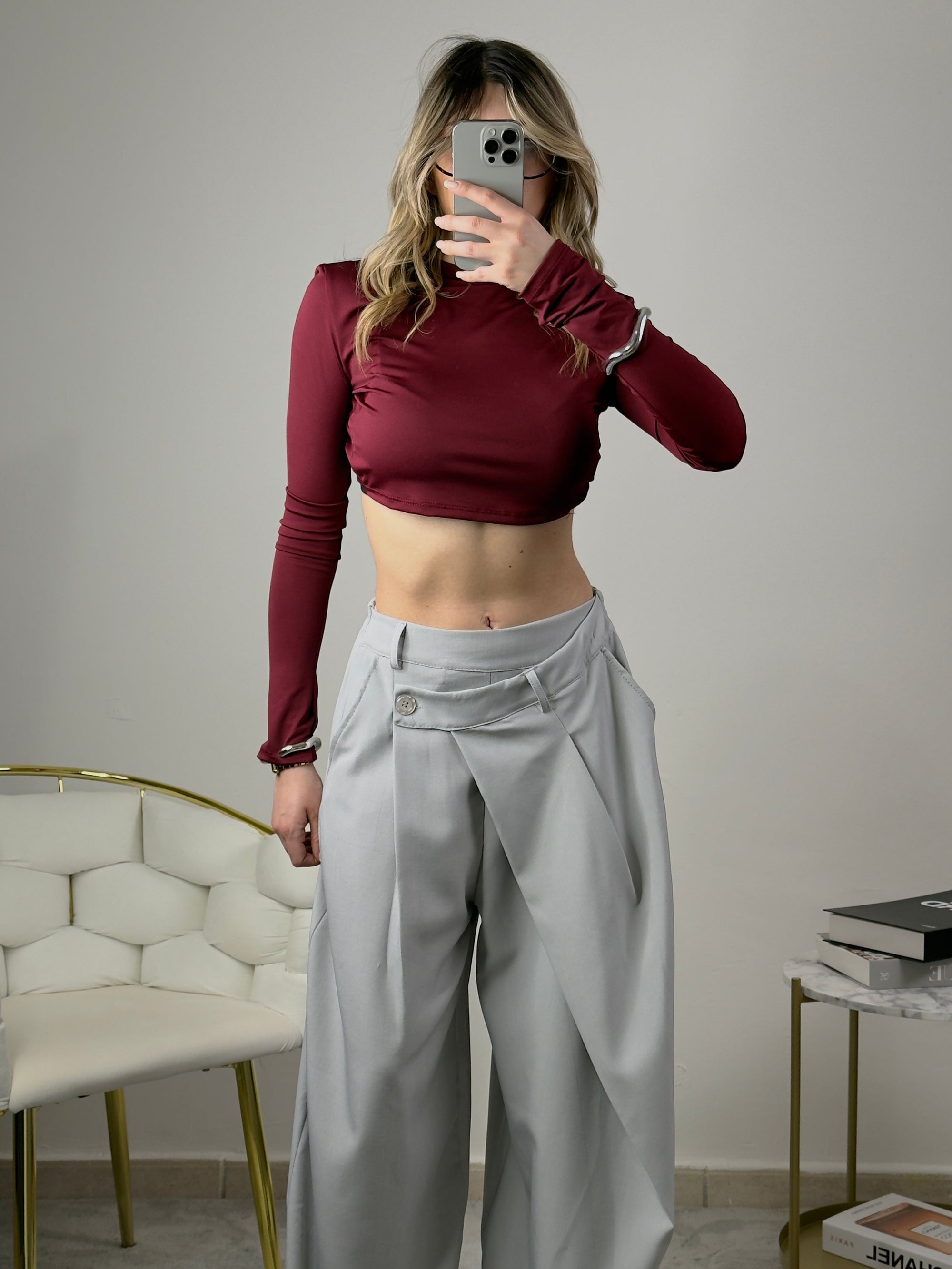 Pantaloni Tailored fit asimmetrici