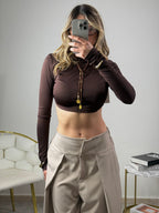 Crop top maniche lughe