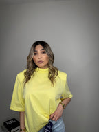 T-Shirt Boxy Fit con Spalline Imbottite