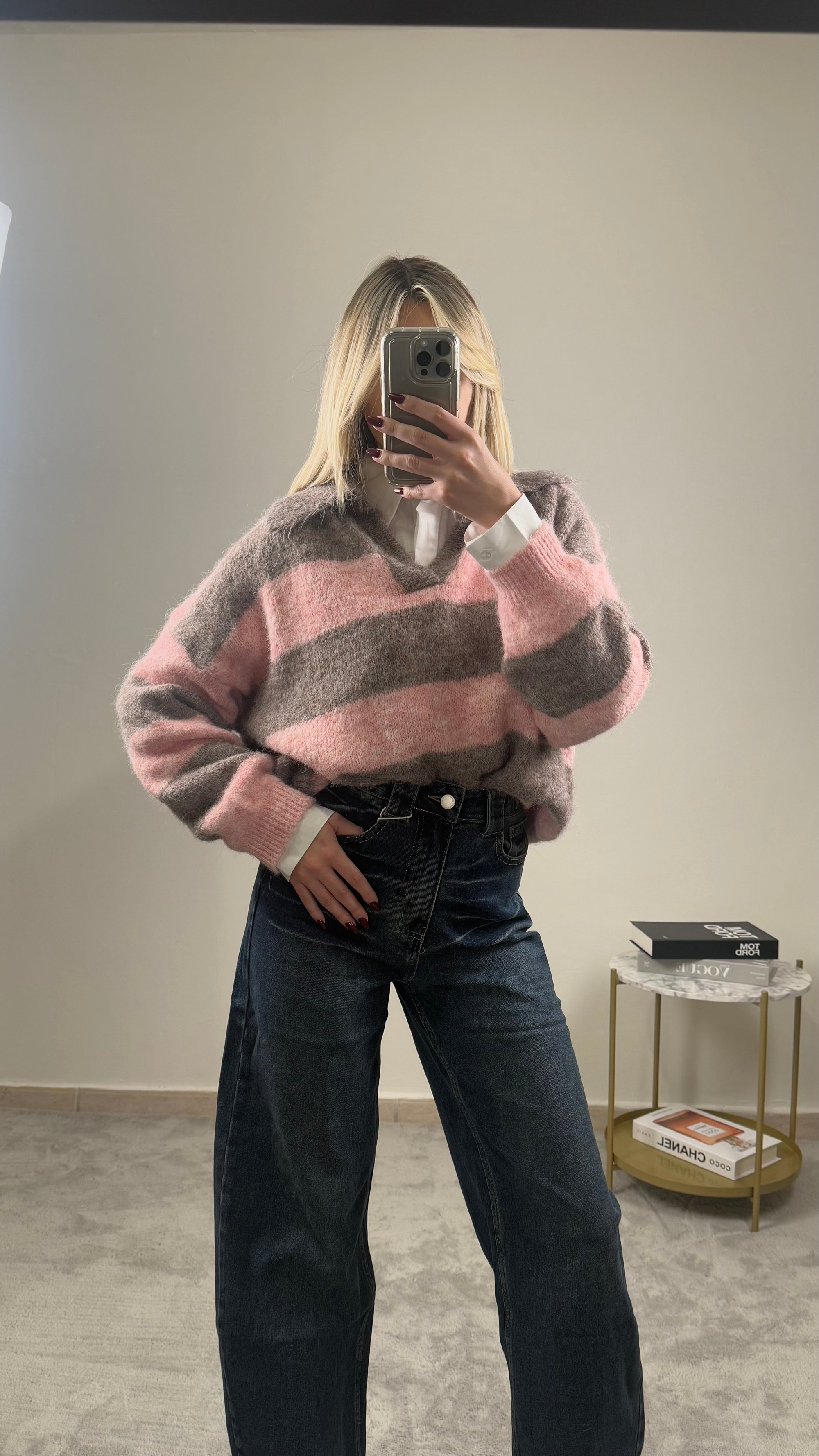 Maglione a righe