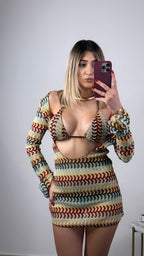 Set Tre Pezzi Bikini Macramè