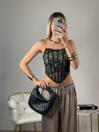 Top corsetto in pizzo